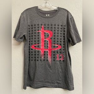 Houston Rockets Harden #13 Performance Fabric Tee in Gray - Size Small